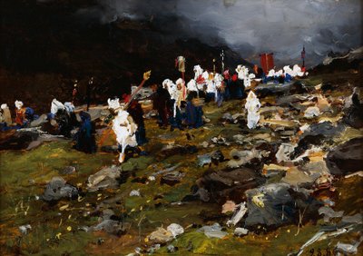 Procession i Höga berget av Lorenzo Delleani