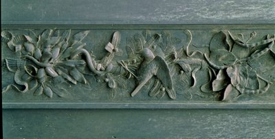 Skulpteret ramme, detalje af nordporten. Lavrelief bronzesved av Lorenzo Ghiberti
