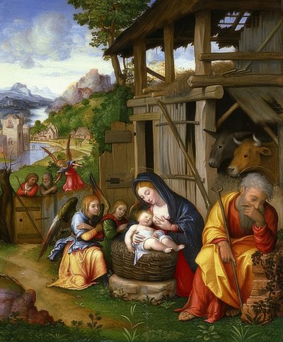 Kristi födelse. Omkring 1515 av Lorenzo Leonbruno