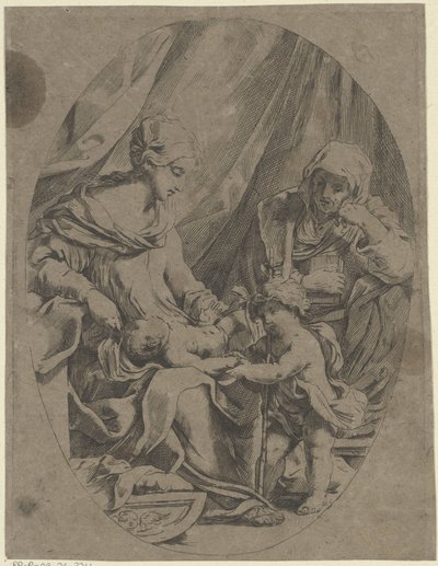 Maria med Kristusbarnet, den unge Johannes Döparen och Elisabet av Lorenzo Loli