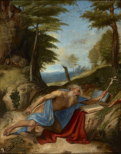 Den ångerfulle Saint Hieronymus. Omkring 1513 av Lorenzo Lotto