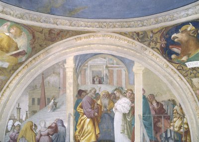 Jungfruns äktenskap, 1525 av Lorenzo Lotto