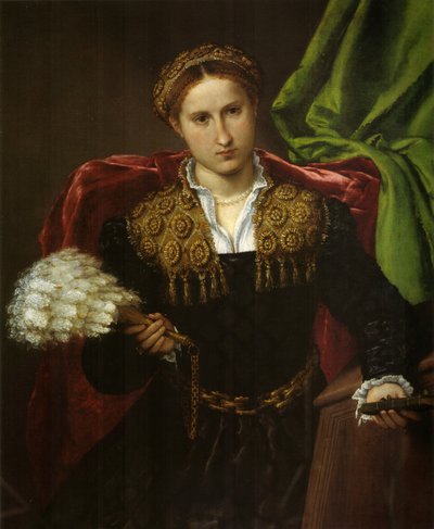 Porträtt av Laura da Pola, fru till Febo da Brescia. av Lorenzo Lotto