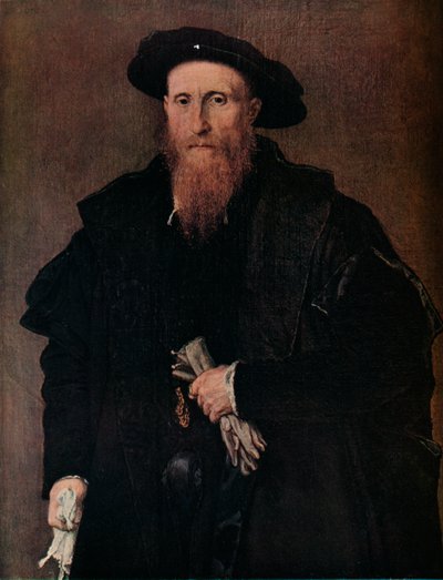 Porträtt av en gentleman med handskar, c1543 av Lorenzo Lotto