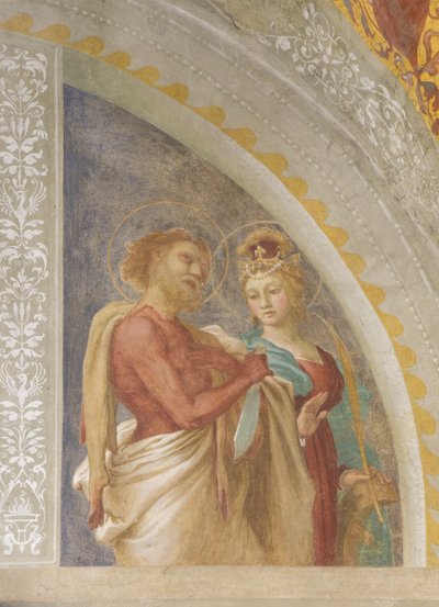 Saint Catherine of Alexandria och Saint Bartholomew, c.1525 av Lorenzo Lotto