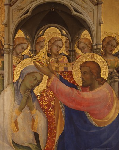 Jungfruns kröning, detalj av Lorenzo Monaco