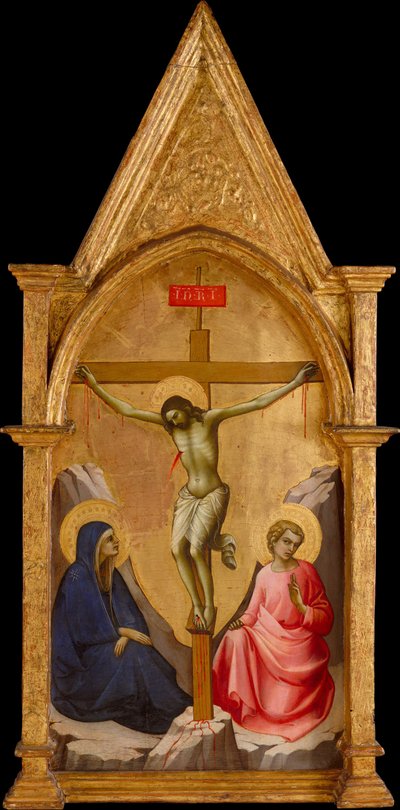 Den korsfäste Kristus mellan Jungfrun och Johannes evangelisten, ca. 1406. av Lorenzo Monaco