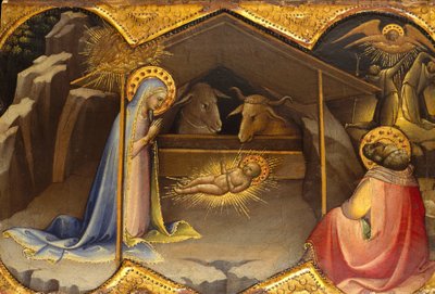 The Nativity, 1406-10 (tempera på trä, guldslipad) av Lorenzo Monaco
