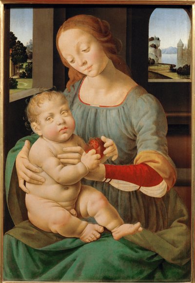 Madonna (målning på trä) av Lorenzo di Credi