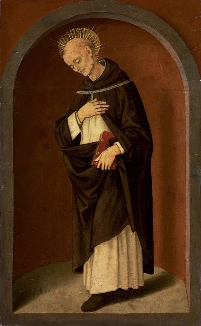 Sankt Bernardino av Siena, i en skulpterad nisch av Lorenzo di Credi