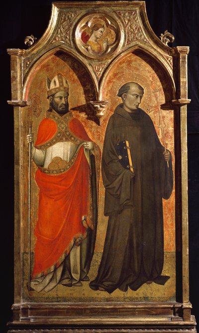 Saint Nicholas of Bari och Saint Francois of Assisi Målning av Lorenzo di Niccolo Gerini (1300-1400-talet) Sön 153,6x85,5 cm Assisi, Museum of the Treasury of the Basilica of San Francesco. Perkins College av Lorenzo di Niccolo Gerini