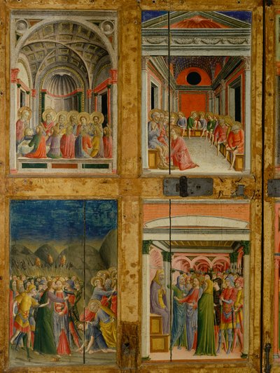 Relikvieskrin av dörrarna till Santa Maria della Scala. inre panel av Lorenzo di Pietro Vecchietta