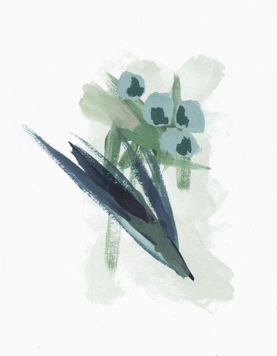 Abstrakta blå blommor av Lori Ann Folz