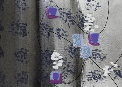 Elegant abstrakt silverflöde av Lori Ann Folz