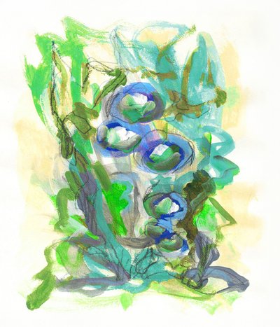 Gröna och blå blommor av Lori Ann Folz