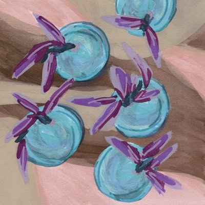 Lila-blå blommor av Lori Ann Folz