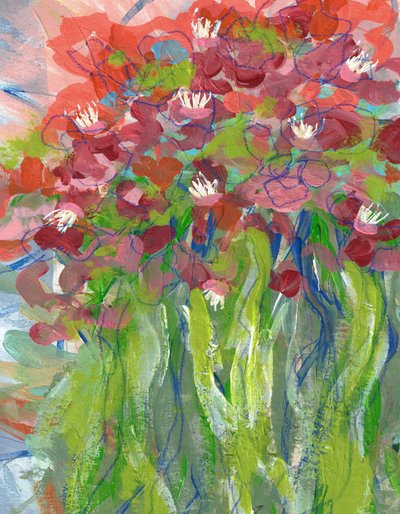 Livfull abstrakt blomsterkonst av Lori Ann Folz