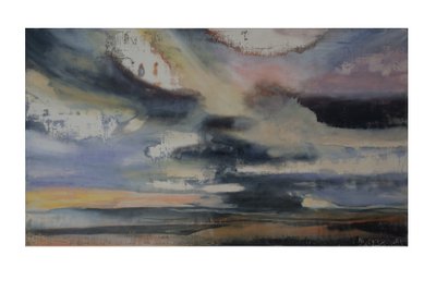 Turner In Translation 2, 2016, olja och schellack på gessopanel av Lou Gibbs