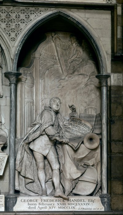 Georg Friedrich Haendels grav (marmor) av Louis-Francois (1702-62) Roubillac