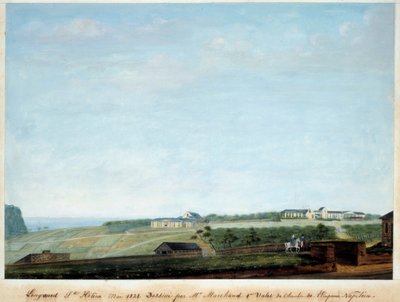 Utsikt över Longwood på ön Sainte Helene, maj 1821 av Louis Joseph Marchand