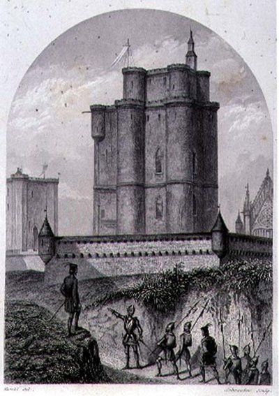 The Keep of Vincennes, graverad av Schroeder (gravyr) av Louis (after) Marckl