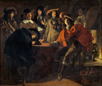 La tabagie, dit aussi le corps de garde - 1643 Ett sällskap av rökare, även vakterna ... av Louis (attr. to) Le Nain