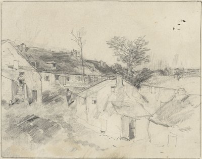 utsikt över byn av Louis Adolphe Hervier