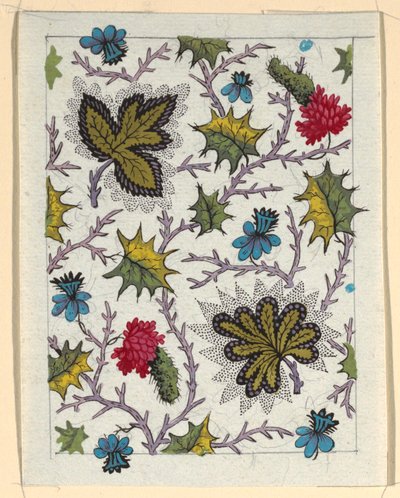 Blommönster för tryckt textil av Louis Albert DuBois
