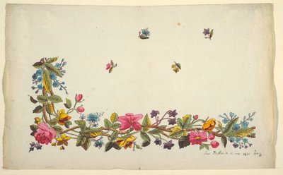 Blommönster för tryckt textil av Louis Albert DuBois