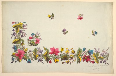 Blommönster för tryckt textil av Louis Albert DuBois