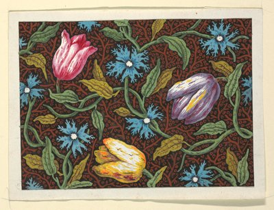 Blommönster för tryckta textilier av Louis Albert DuBois