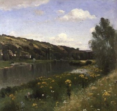 Landskap vid floden av Louis Alexandre Bouche