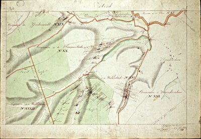 Atlas över kolmarkens eftergifter i Saar av fru Beaunier & Calmelet, ingenjörer i gruvkåren. av Louis Antoine Beaunier