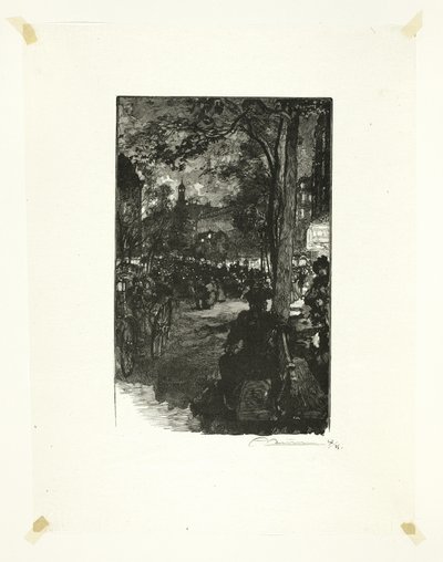 Boulevard Montmartre, kväll, plansch femton från Le Long de la Seine et des Boulevards av Louis Auguste Lepère