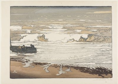 Brytande vågor, septembertidvatten av Louis Auguste Lepère