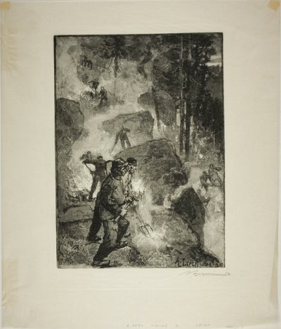 Brännare i skogen av Louis Auguste Lepère