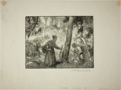 Svampjägare på Rocher Bernard av Louis Auguste Lepère