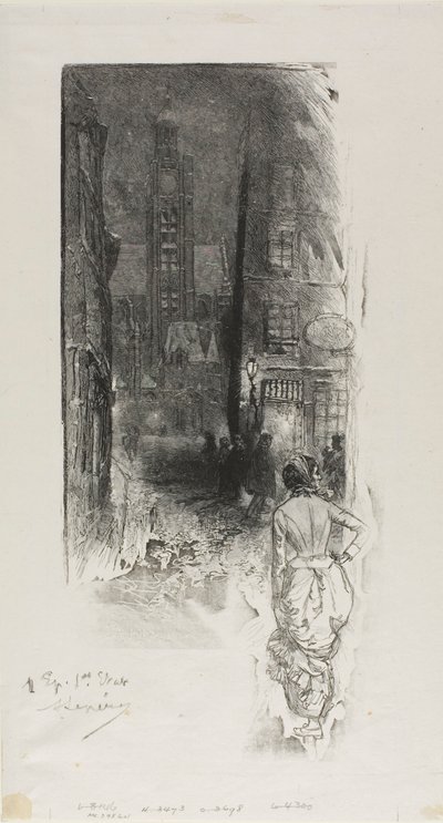 Paris: Rue de la Montagne-Ste-Geneviève av Louis Auguste Lepère