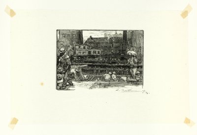 Gipsavlastare, plansch tre från Le Long de la Seine et des Boulevards av Louis Auguste Lepère