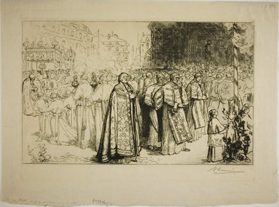 Återinträde av processionen i Nantes katedral av Louis Auguste Lepère