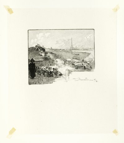 Gryningen, plansch fjorton från Le Long de la Seine et des Boulevards av Louis Auguste Lepère