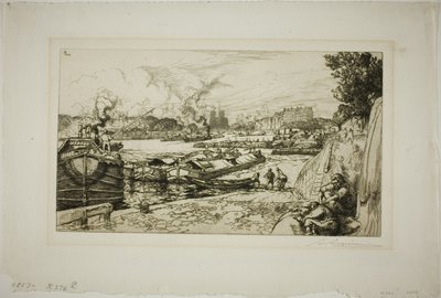 Seine vid mynningen av Canal Saint-Martin av Louis Auguste Lepère