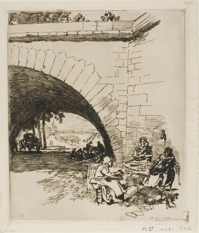 Ullbonader vid Pont Marie av Louis Auguste Lepère