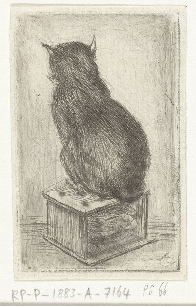 Katt som sitter på en spis av Louis Bernard Coclers