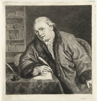 Porträtt av tonsättaren och etsaren Johan Antoni Kauclitz Colizzi 1742-1808, 1780-talet av Louis Bernard Coclers