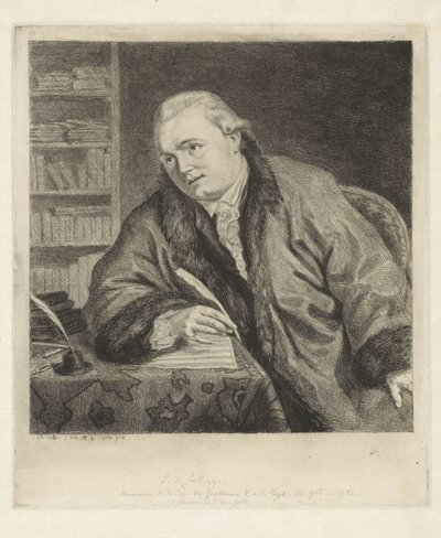 Porträtt av kompositören och etsaren Johan Antoni Kauclitz Colizzi av Louis Bernard Coclers