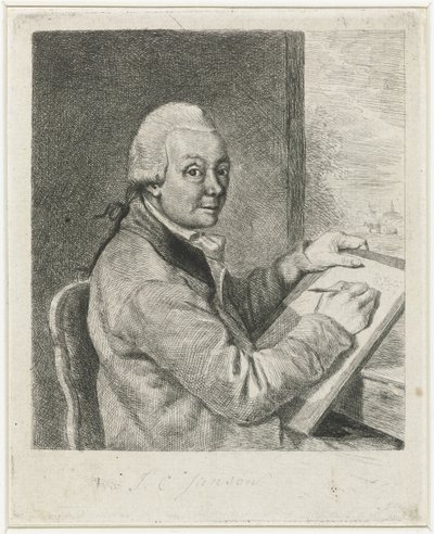Porträtt av konstnären Johannes Janson, teckning av Louis Bernard Coclers
