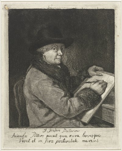 Porträtt av konstnären Johannes Janson, teckning av Louis Bernard Coclers
