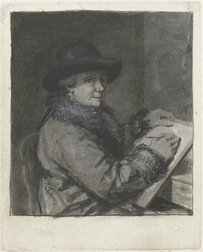 Porträtt av konstnären Johannes Janson, teckning av Louis Bernard Coclers