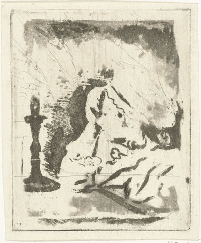 Studiebord med ljuskrona av Louis Bernard Coclers
